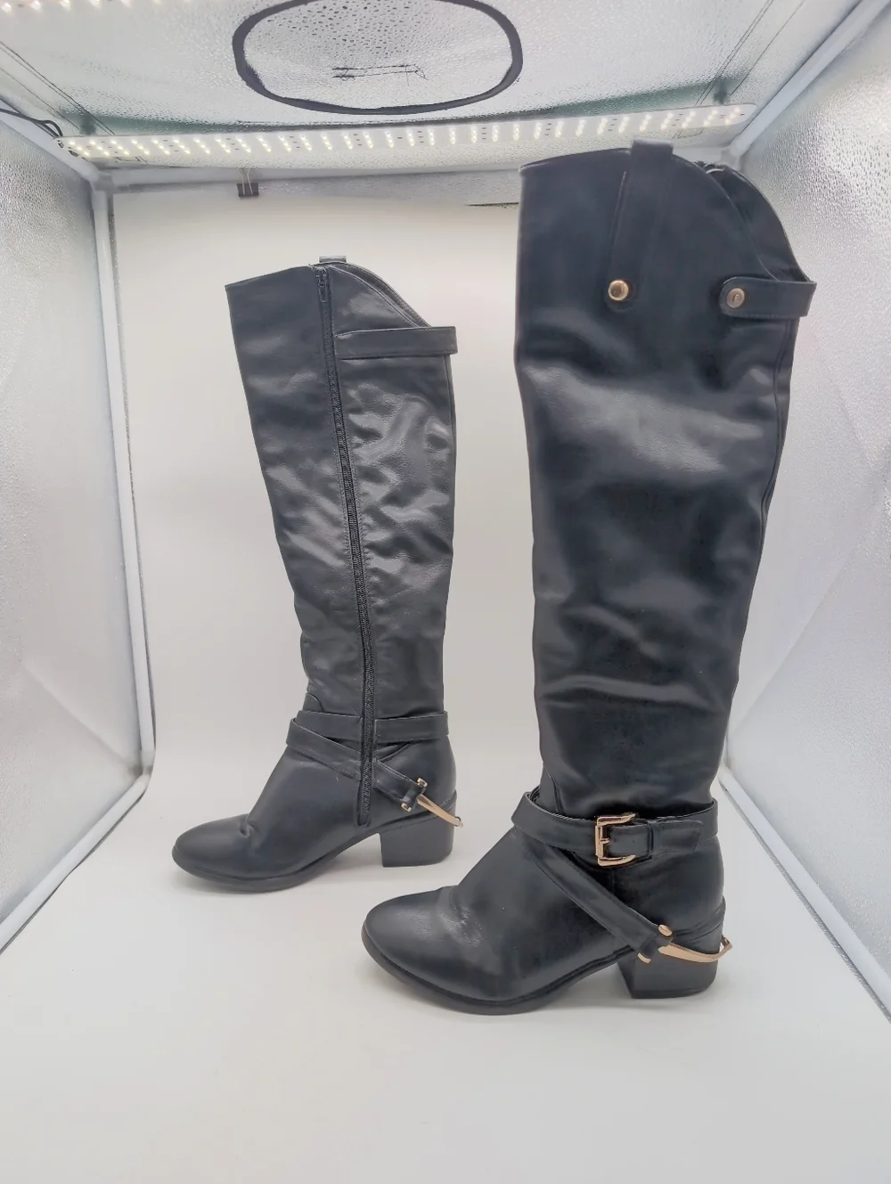 OM Olivia Miller Sz 7 Black Over-the-Knee Women's Riding Boots